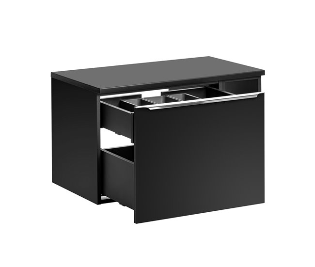 Mueble bajo lavabo de con 2 nichos Éros Negro