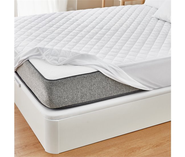 Protector colchón poliéster acolchado aloe vera 