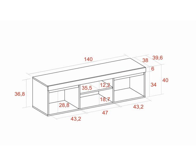 Conjunto Muebles de Salón, Mesa, Aparador, Mueble TV Roble