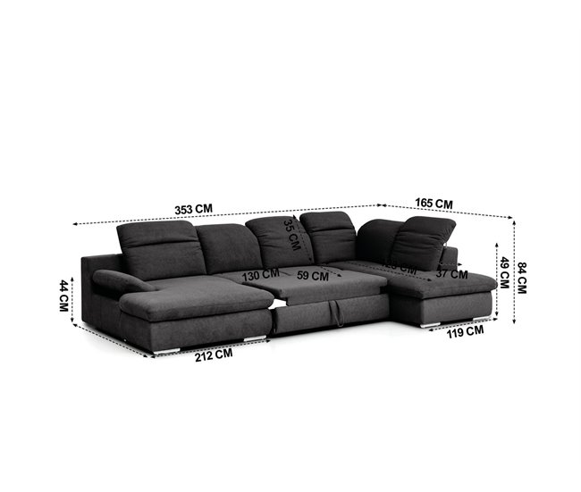 Rinconera con cama ISONA  Antracita