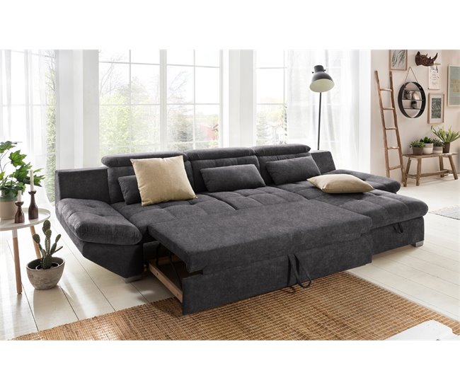 Chaise longue convertible en cama ETERNITY Antracita