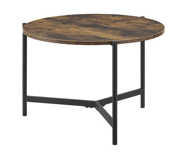 Mesa de centro Køge redonda MDF/metal 60x60 Madera