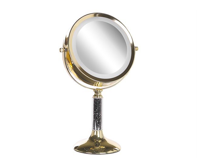 Beliani Espejo de maquillaje BAIXAS 18x12 Dorado
