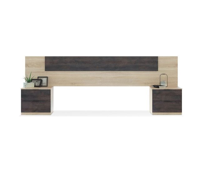 Cabecero con mesitas Luca 247 Madera Oscura