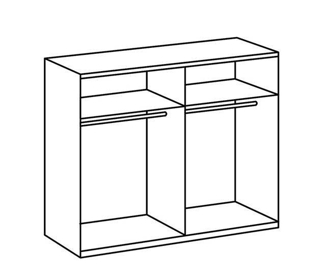 Armario 2 puertas correderas 1 puerta espejo + 1 puerta roble - L180 cm Beige