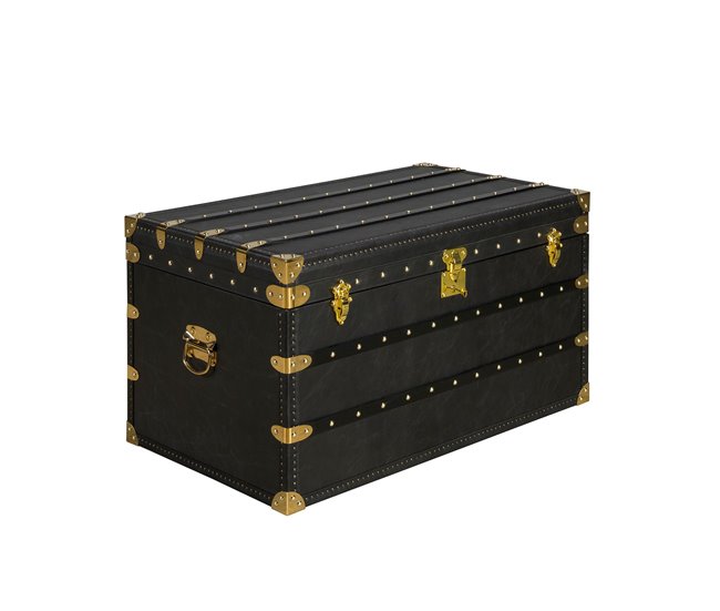 ANGEL CERDA Baúl piel 93 Negro/ Dorado