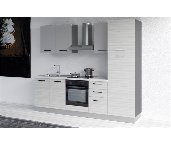 Cocina GILDA 2.0 izquierda Gris Claro/ Madera Gris