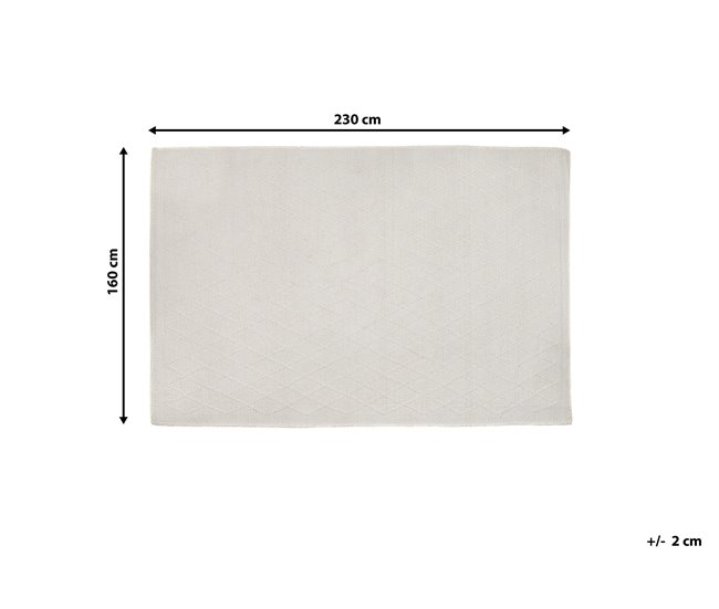 Beliani Alfombra de pelo corto ERZIN 160x230 Blanco/ Beige