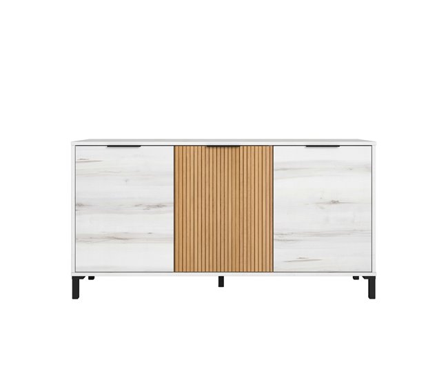 Aparador de Salón Comedor Tokio Estilo Nórdico Blanco/ Madera