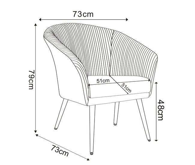 Sillón decorativo CLOE Azul