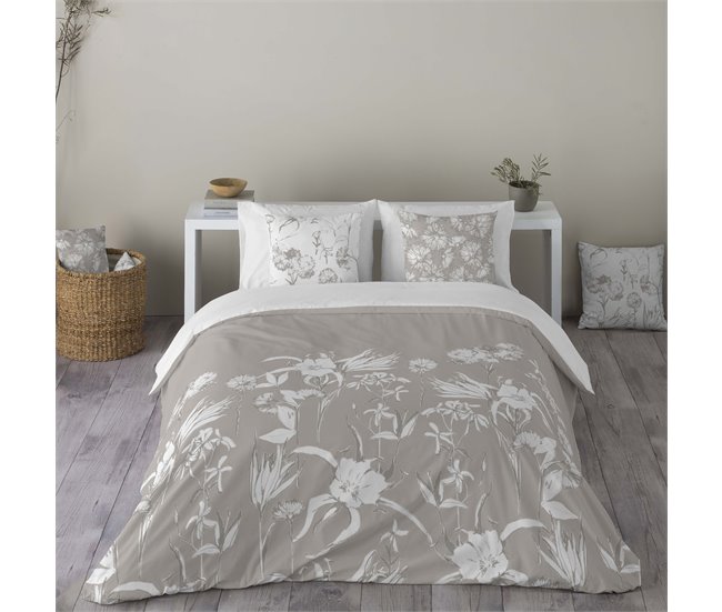 Funda Nórdica Estampada de Algodón Extrasuave ZURI DARK STONE 