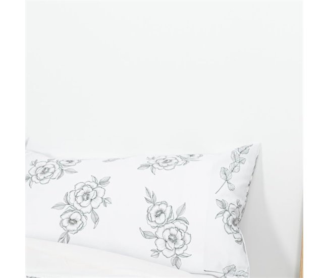 Funda cuadrante Flor Contorno Flor Blanco