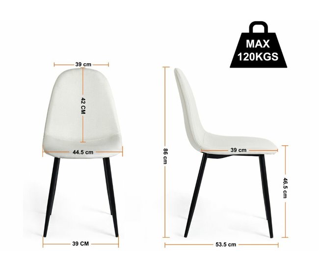Conjunto de mesa extensible y 4 sillas Blanco/ Negro