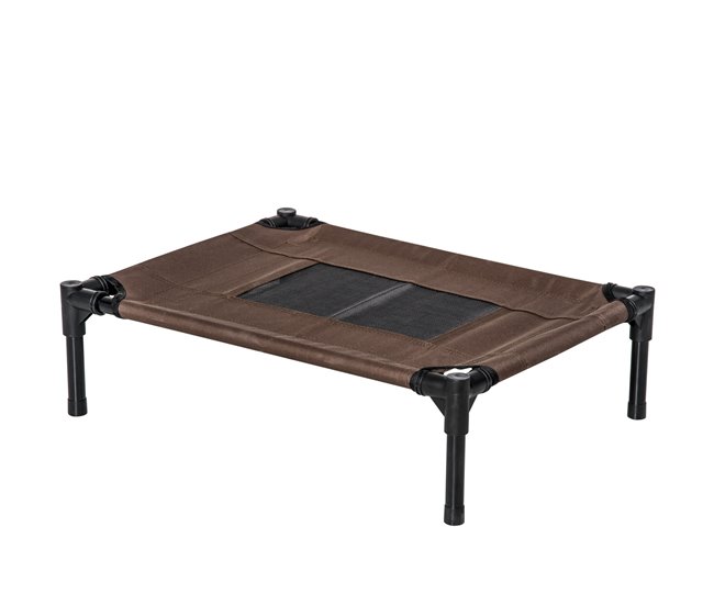 Cama Elevada para Mascotas Acero, Tela Oxford PawHut Marron