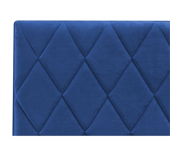Beliani Cama con almacenaje Terciopelo ROCHEFORT 170x214 Azul Marino