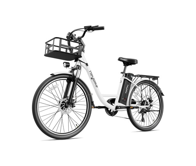 Heybike Cityscape E-Bike - Neumáticos De 26  Pulgadas 250W Batería 36V10AH Blanco