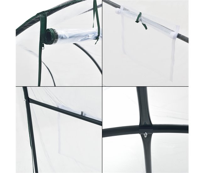 Invernadero túnel de jardín Grünwald acero PVC Transparente