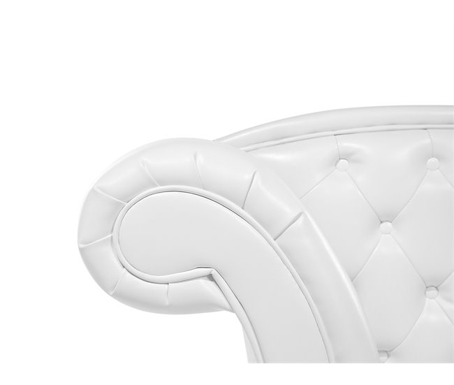 Beliani Chaise longue izquierdo Piel sintética LATTES Blanco