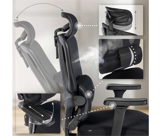 Silla de oficina - Altamont - Tela Negro