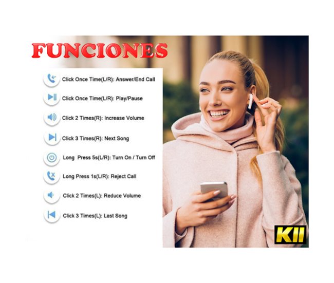 I11 Auriculares Bluetooth Inalambricos Blanco