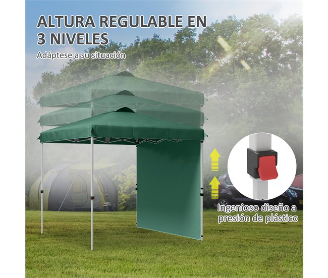 Carpa Plegable Acero, Tela Oxford Verde