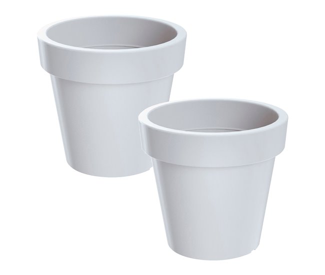 2x Maceta de plastico Lofly Blanco