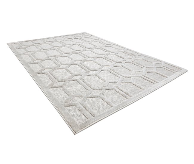 Alfombra SANTO sisal 58385 Ruta geométrica 120x170 Crema