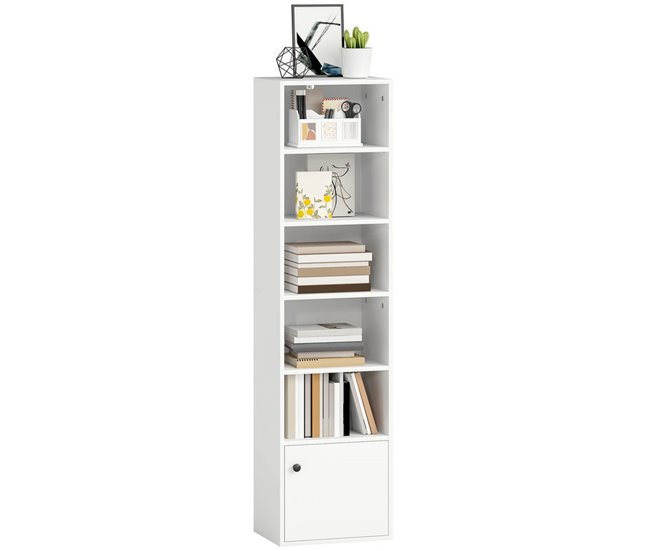 Estantería para Libros Melamina de Madera, MDF HOMCOM Blanco