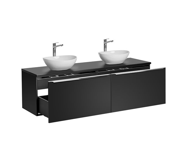 Mueble bajo lavabo doble 1 Eros Negro