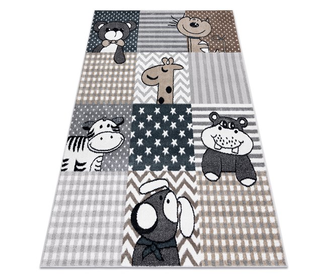 Alfombra FUN Pets para niños animales 120x170 Gris