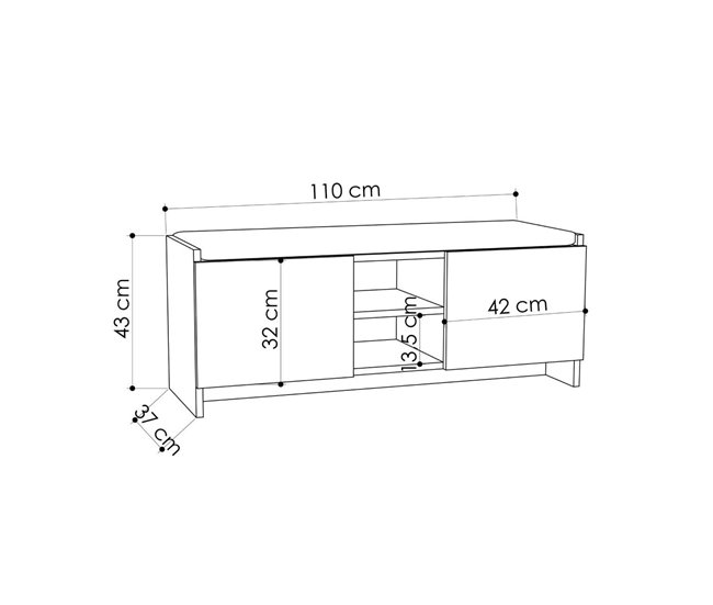 Banco ZULLA 110x37 Blanco