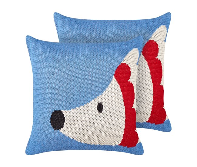 Beliani Cojín decorativo PASHOT Azul