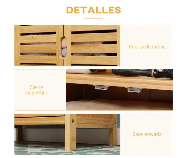 Armario de Baño Bambú kleankin, hogar - baño Marron