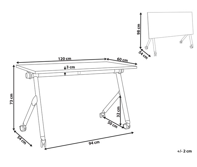 Beliani Escritorio plegable BENDI 120x60 Blanco