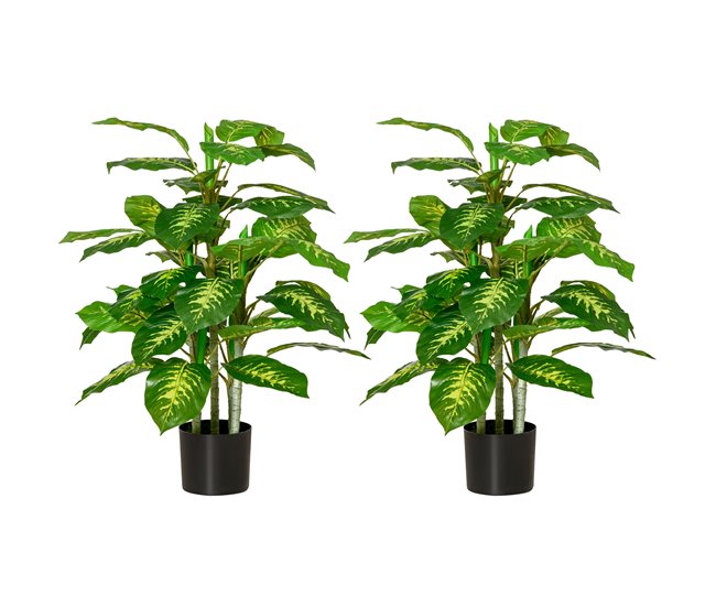 Plantas Artificiales PEVA HOMCOM, hogar - decoración Verde