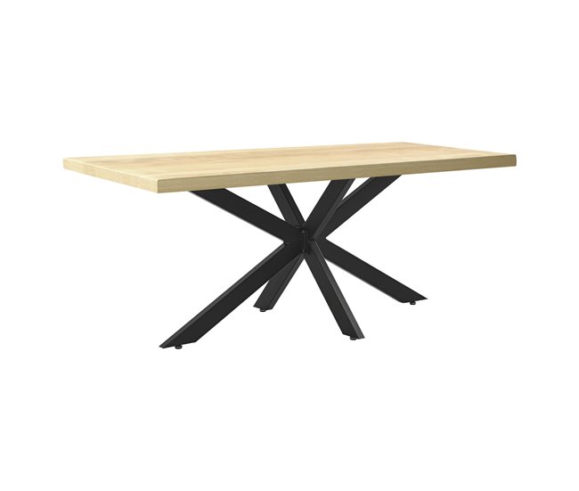 Pata de mesa Oberau en forma de estrella acero y hierro 85x85 Negro
