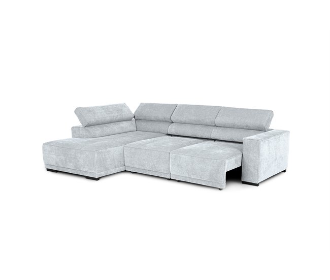 Rinconera con cama MACK izquierda 4 plazas gris claro Gris Claro