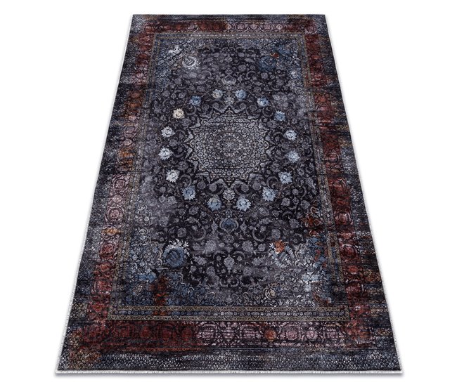 Alfombra lavable MIRO 51600.810 Rosetón marco 120x170 Azul Marino