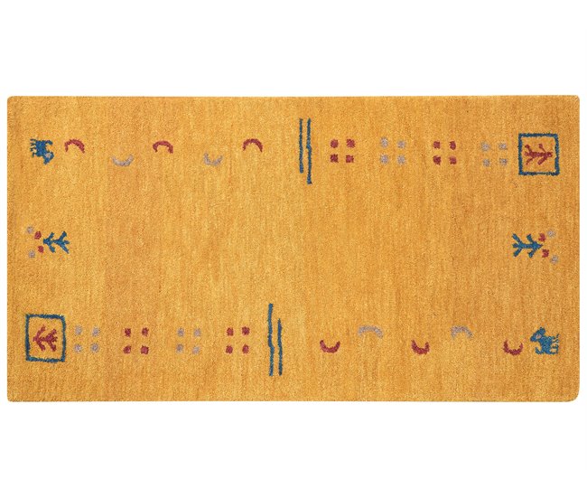 Beliani Alfombra de pelo corto ATALAN 80x150 Amarillo