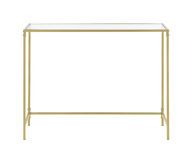 Mesa Consola Alajärvi en acero con tablero de vidrio 100 Dorado
