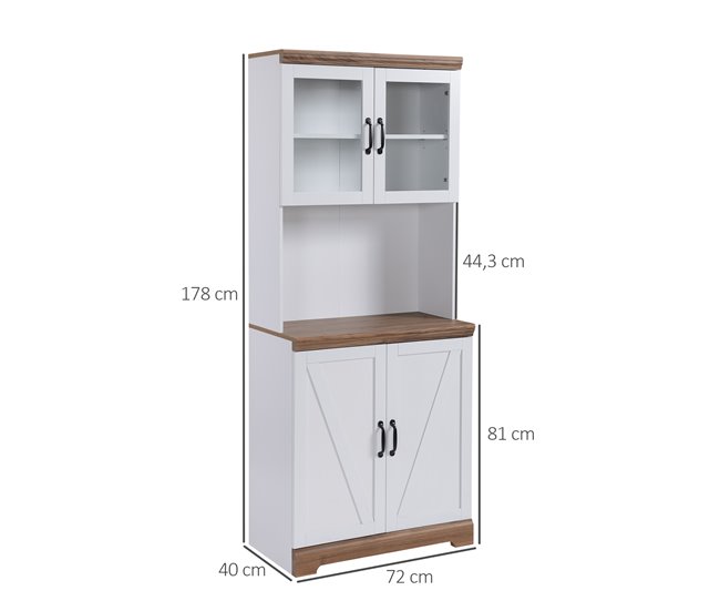 Alacena de Cocina MDF HOMCOM, hogar - cocina 72 Blanco