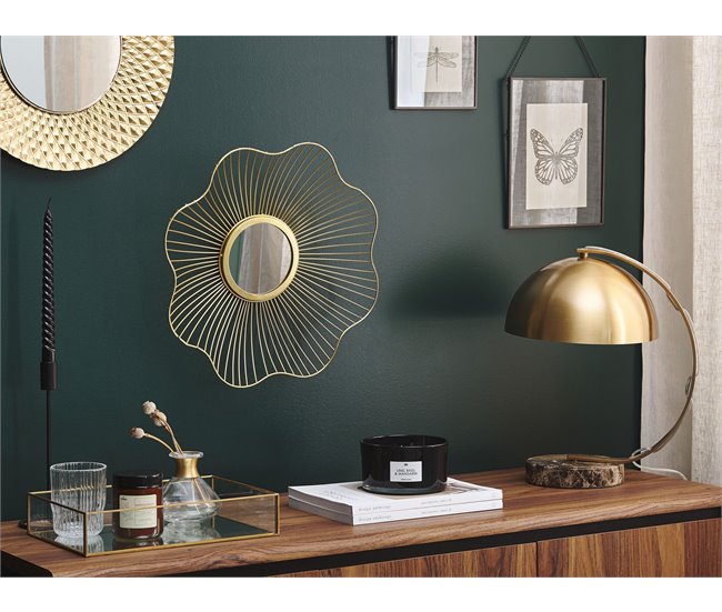Beliani Espejo decorativo SENS Dorado
