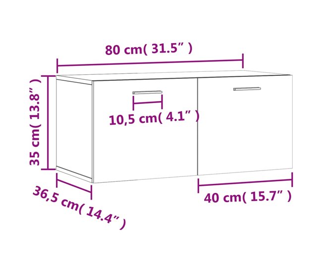 Armario de pared 80 Blanco