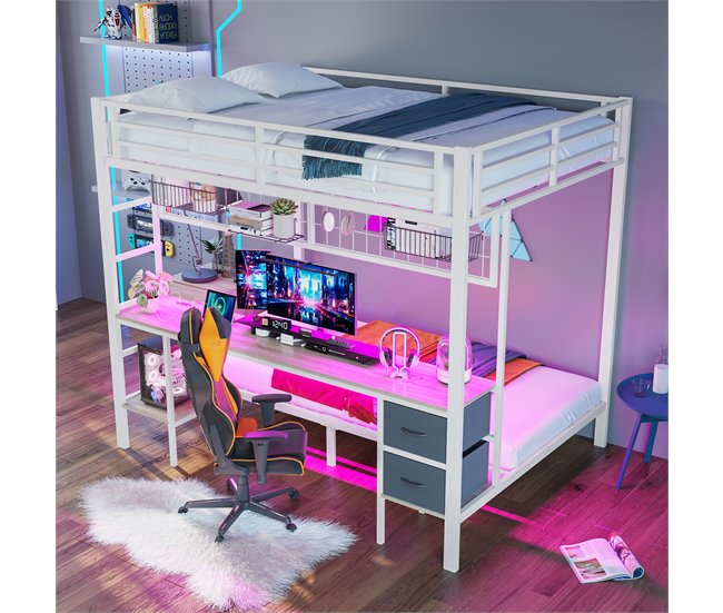 Cama litera 145x204 Blanco