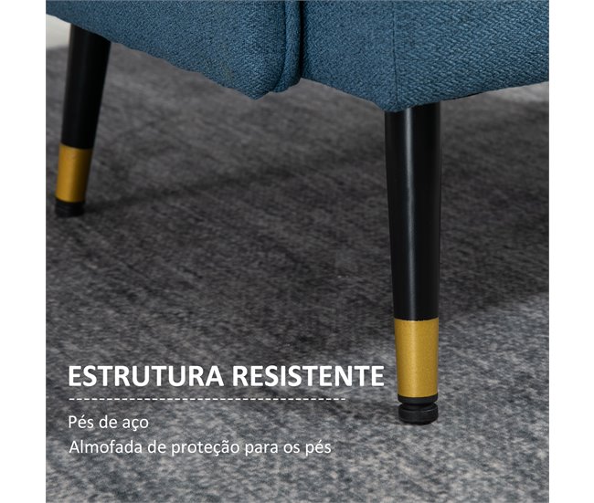 Butaca de Salón Espuma, Acero, Poliéster, Madera Contrachapada Azul