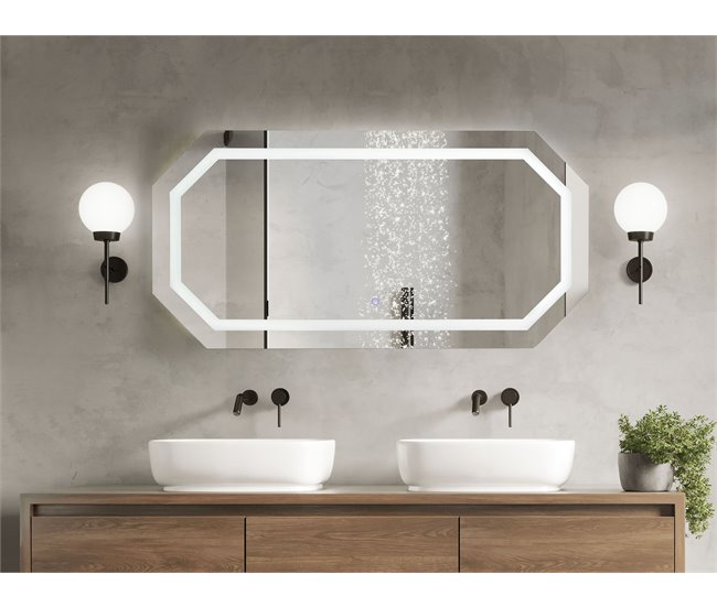 Beliani Espejo de baño LOCMARIAQUER Gris