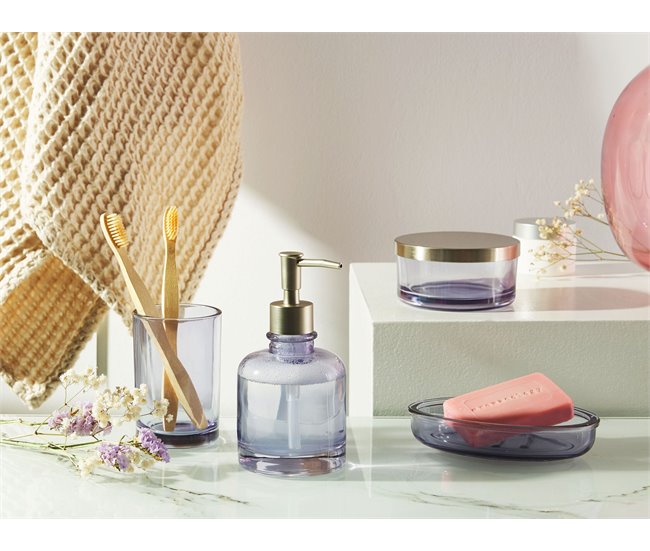 Beliani Conjunto de accesorios de baño TELMA Lavanda