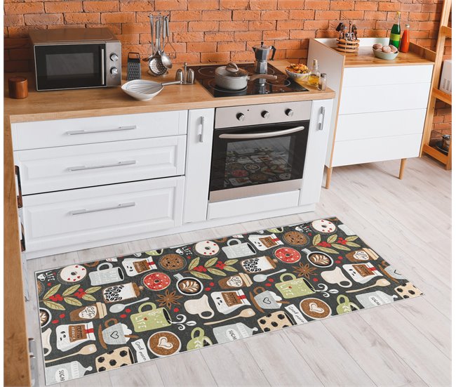 Alfombra lavable ANDRE 1297 Taza café para la cocina Multicolor