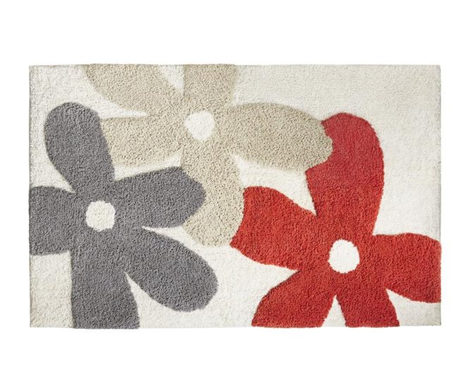 Alfombra baño Tana Flores 50x80 Multicolor