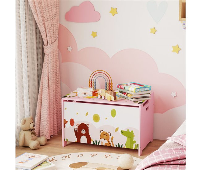 Baúl Juguetes Infantil MDF AIYAPLAY Rosa